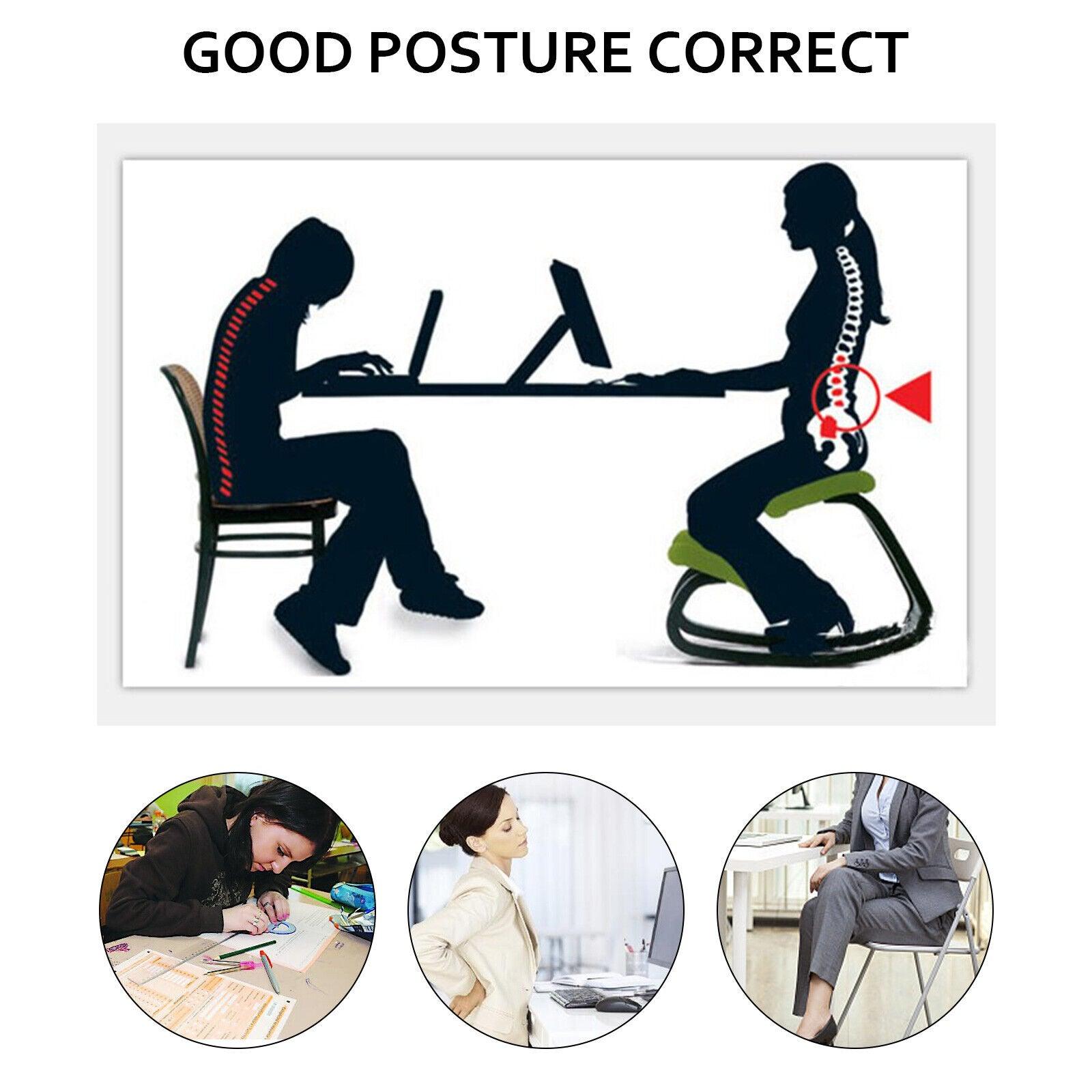 Best Kneeling Chair - Ergonomic Kneeling Chair Velvet Office Chairs Home Rocking Posture Stool Wood Exercise & Fitness - Tophatter Daily Deals