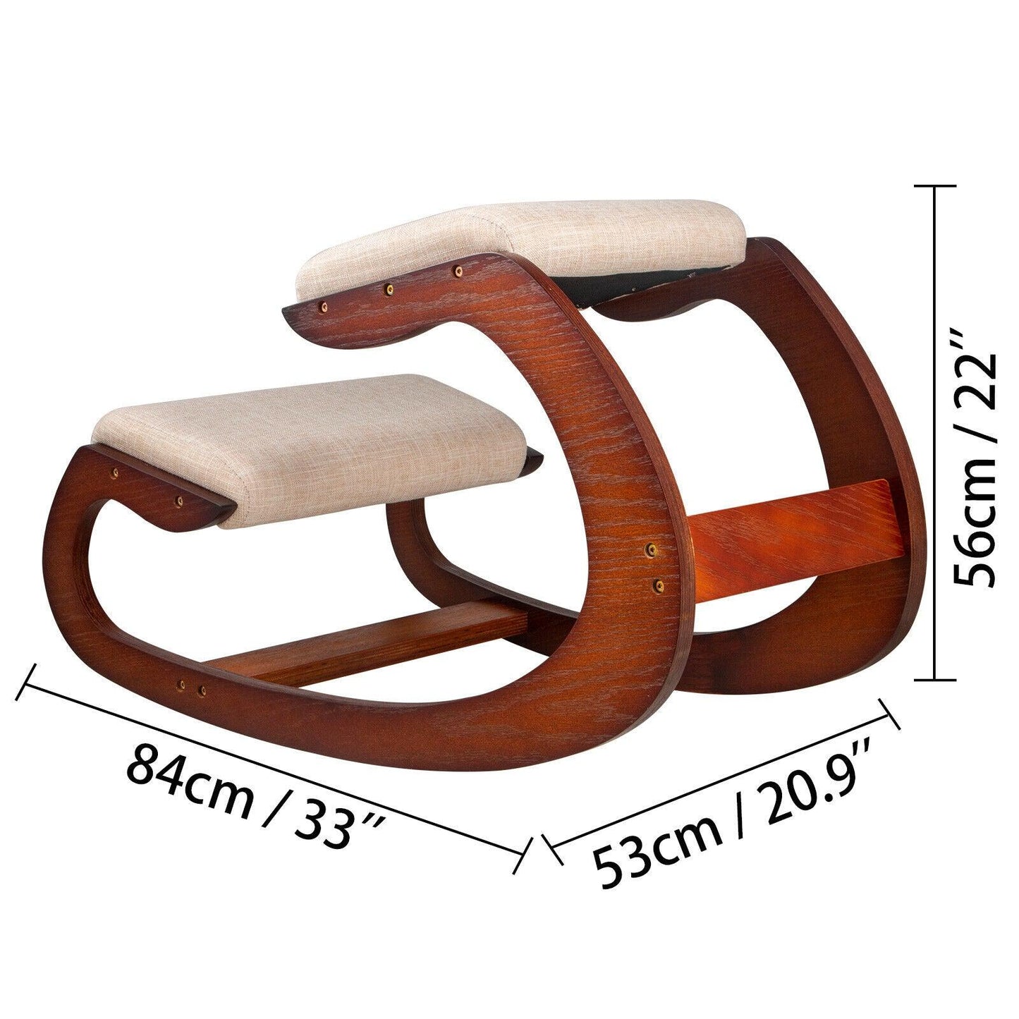 Best Kneeling Chair - Ergonomic Kneeling Chair Velvet Office Chairs Home Rocking Posture Stool Wood Exercise & Fitness - Tophatter Daily Deals