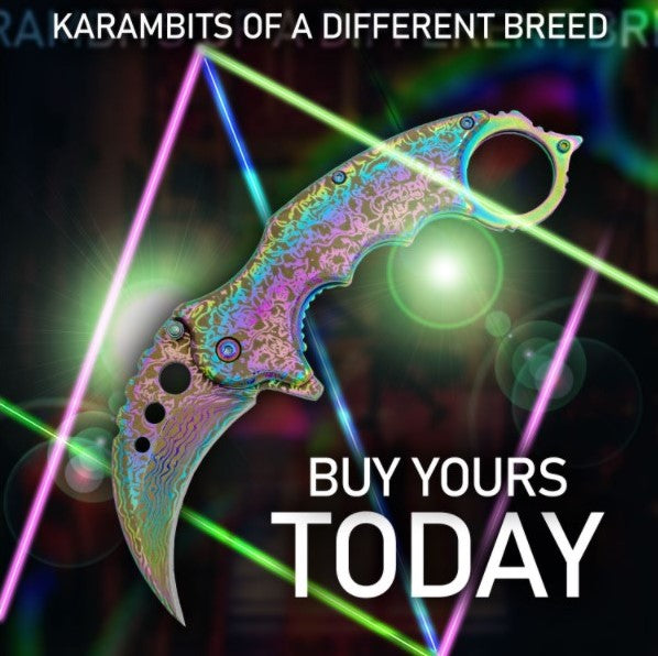 Etched Damascus Karambit Knife Spring Assisted Folder - 5 Colors Knife-Assist - Tophatter Daily Deals