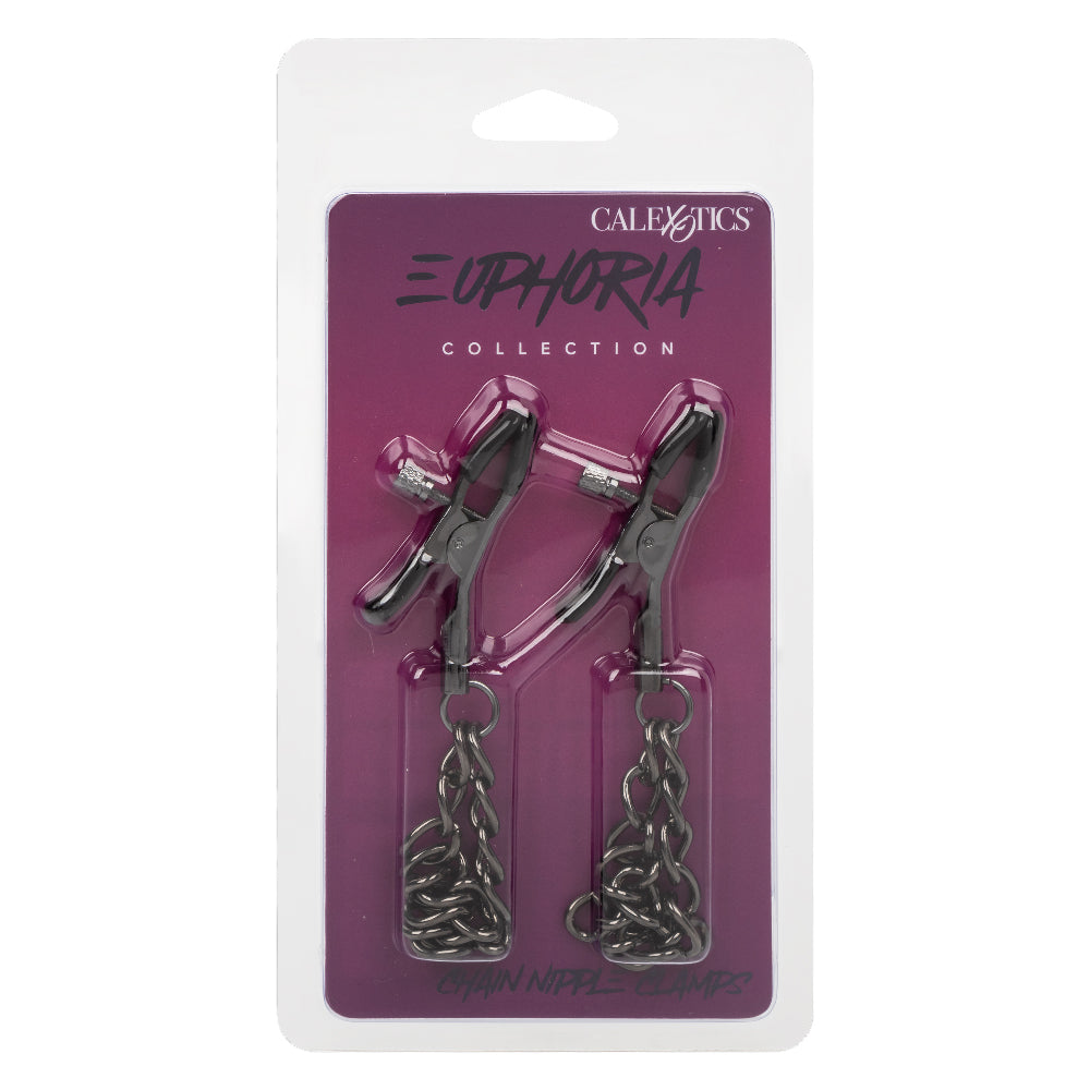 Euphoria Collection Black Chain Adjustable Nipple Clamps with Soft Pads > Sex Toys > Nipple Clamps - Tophatter Daily Deals