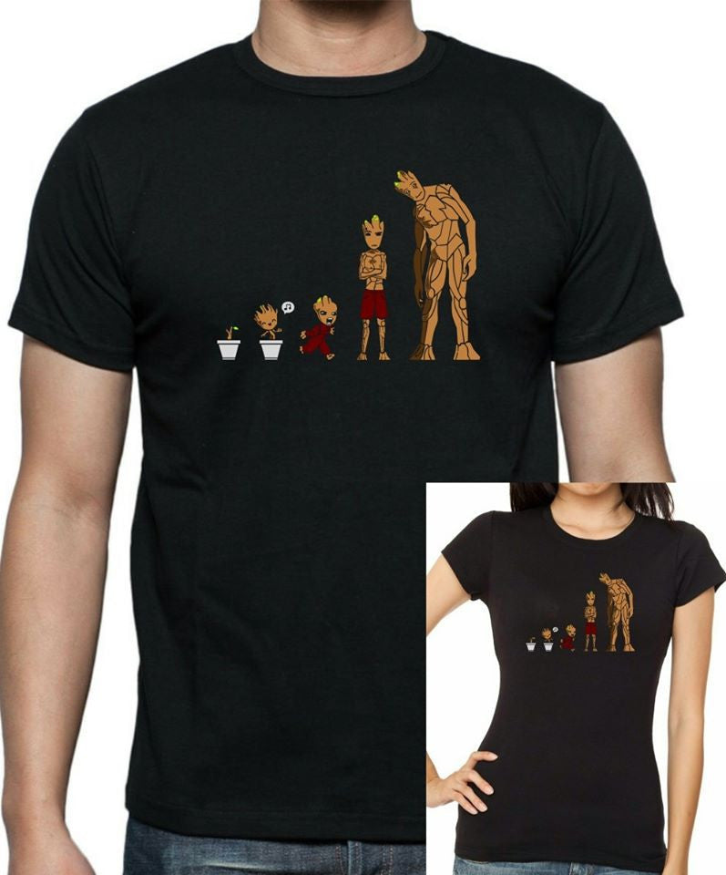 Evolution Of Groot T-Shirt - Tophatter Daily Deals