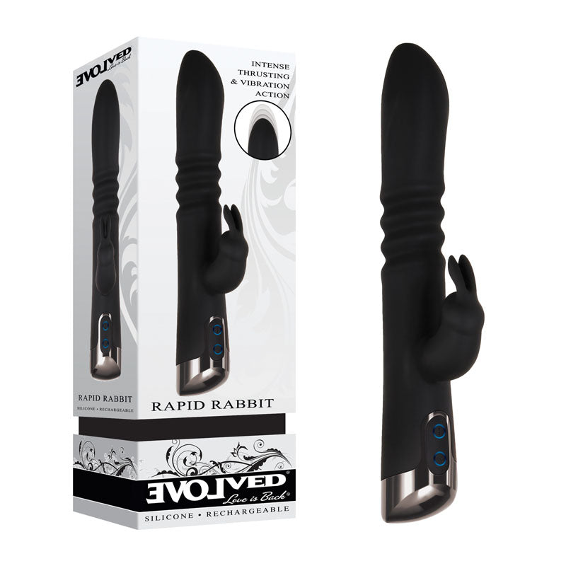 Evolved Rapid Rabbit 25.4 cm Thrusting Vibrator > Vibrators > Ladies > Rabbit Multi - Tophatter Daily Deals