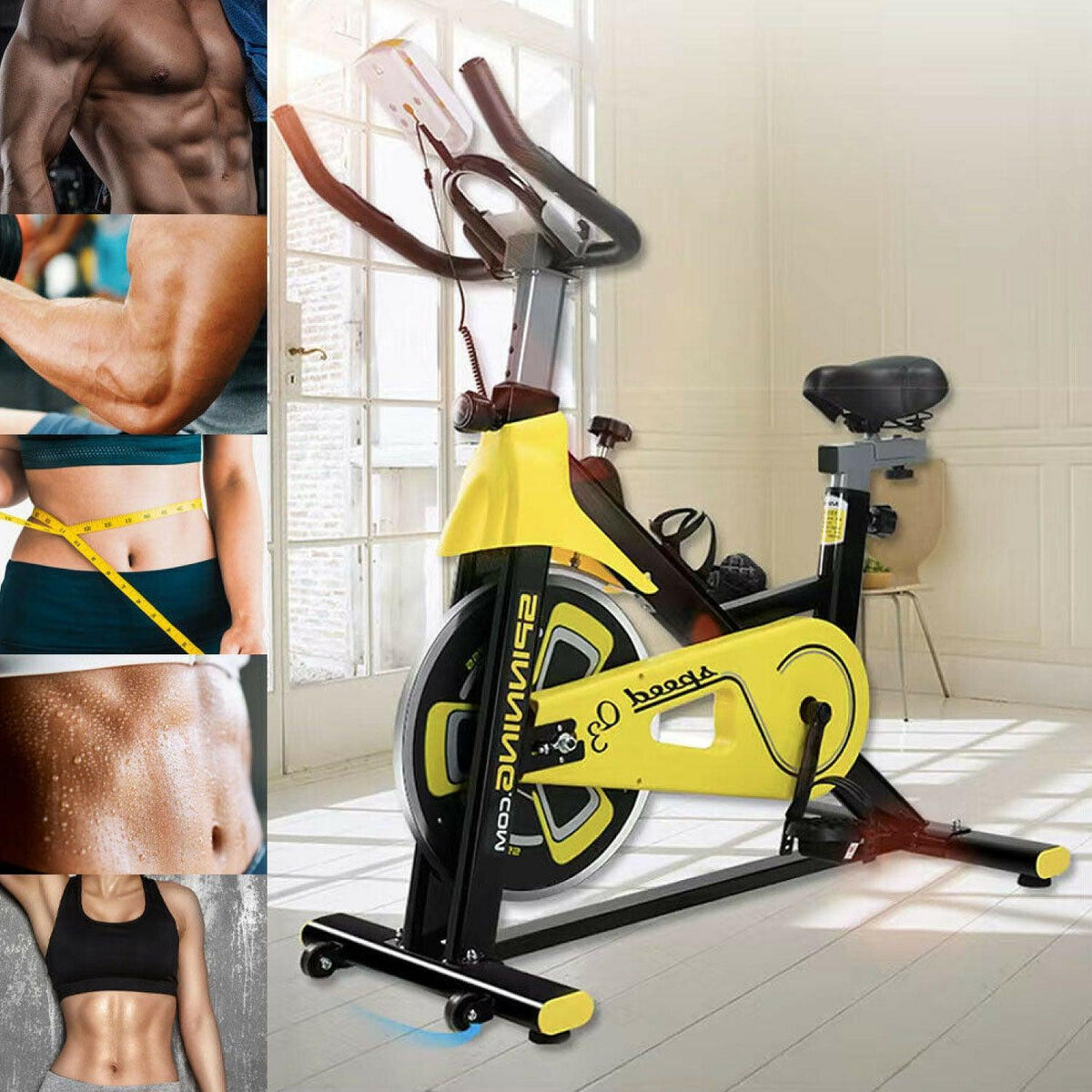 Flywheel Exercise Bike - Exercise Cycling Fitness Workout 6kg Flywheel Exercise Bikes - Tophatter Daily Deals