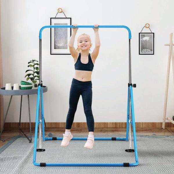 Childs Gymnastics Bar - Junior Training Bar Expandable Kids Horizontal Bars Children Kip Home Gym Fitness - Tophatter Daily Deals