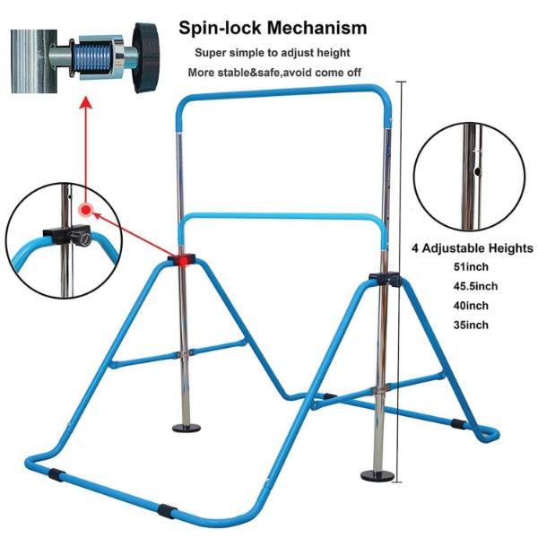 Childs Gymnastics Bar - Junior Training Bar Expandable Kids Horizontal Bars Children Kip Home Gym Fitness - Tophatter Daily Deals