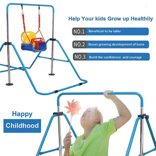 Childs Gymnastics Bar - Junior Training Bar Expandable Kids Horizontal Bars Children Kip Home Gym Fitness - Tophatter Daily Deals