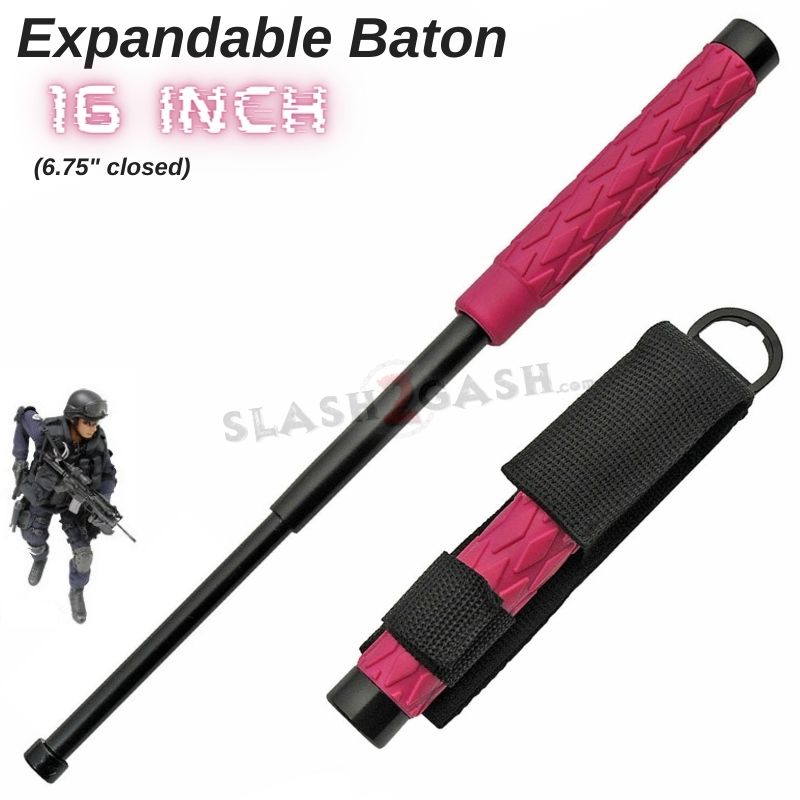 Expandable Baton Police Grade W/Sheath - Asst. colors/sizes 16 21 26 29 32 SD-Baton - Tophatter Daily Deals