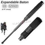 Expandable Baton Police Grade W/Sheath - Asst. colors/sizes 16 21 26 29 32 16" - Black SD-Baton - Tophatter Daily Deals