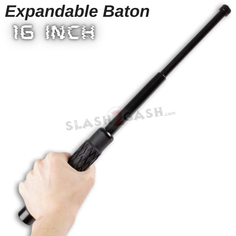 Expandable Baton Metal Police Stick w/ Sheath - 16" Inch SD-Baton - Tophatter Daily Deals