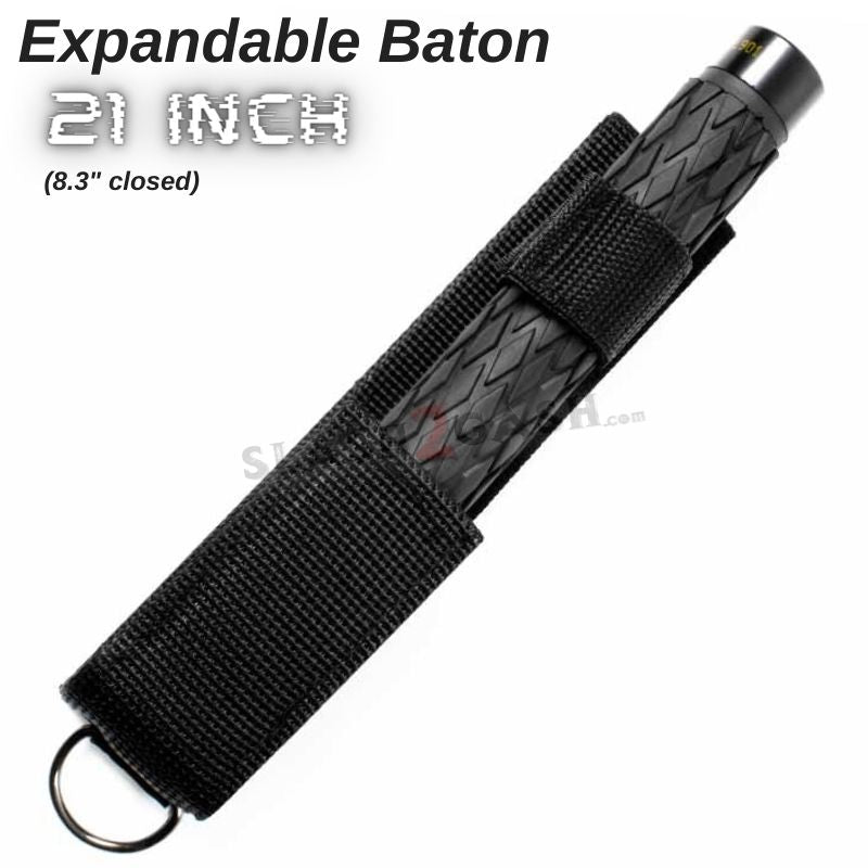 Expandable Baton Metal Police Stick w/ Sheath - 21" Inch SD-Baton - Tophatter Daily Deals
