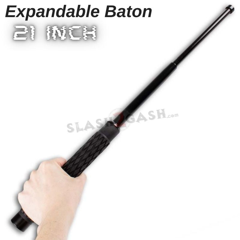 Expandable Baton Metal Police Stick w/ Sheath - 21