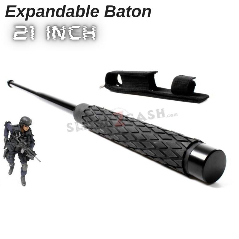 Expandable Baton Metal Police Stick w/ Sheath - 21
