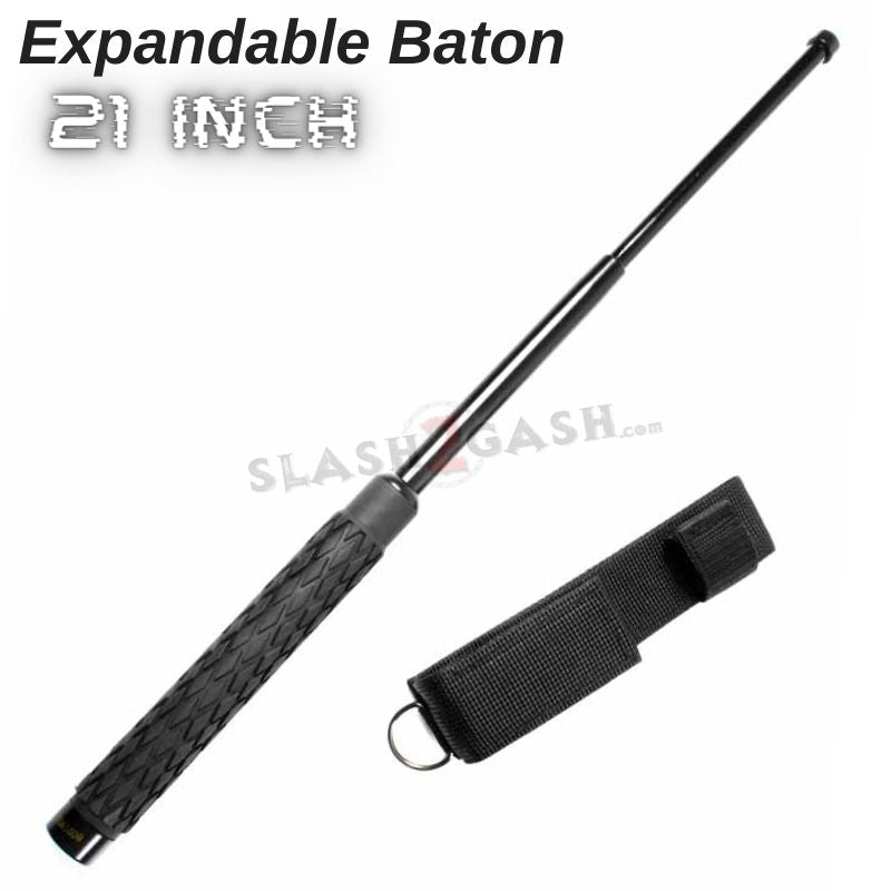 Expandable Baton Metal Police Stick w/ Sheath - 21