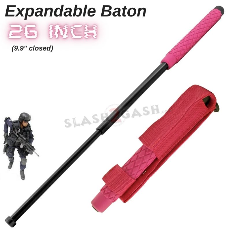Expandable Baton Police Grade W/Sheath - Asst. colors/sizes 16 21 26 29 32 SD-Baton - Tophatter Daily Deals