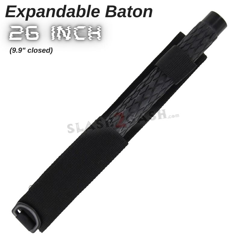 Expandable Baton Metal Police Stick w/ Sheath - 26