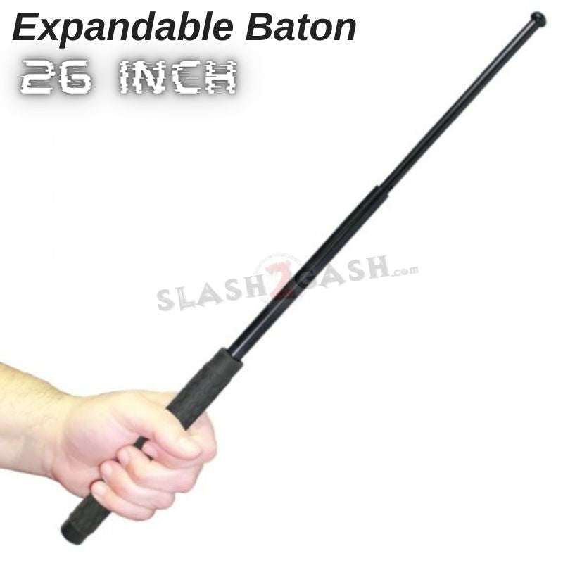 Expandable Baton Metal Police Stick w/ Sheath - 26