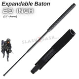Expandable Baton Police Grade W/Sheath - Asst. colors/sizes 16 21 26 29 32 29" - Black SD-Baton - Tophatter Daily Deals