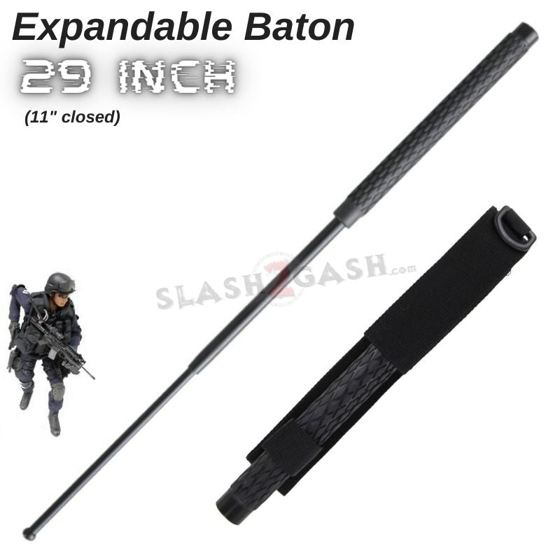 Expandable Baton Metal Police Stick w/ Sheath - 29