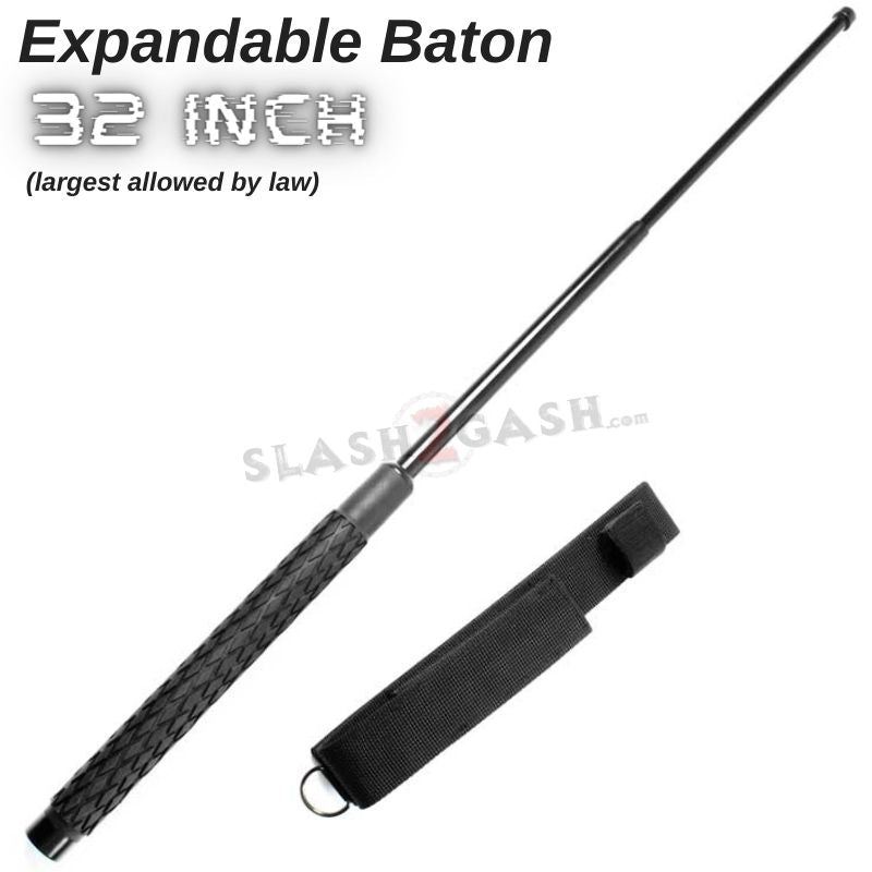 Expandable Baton Metal Police Stick w/ Sheath - 32" Inch SD-Baton - Tophatter Daily Deals