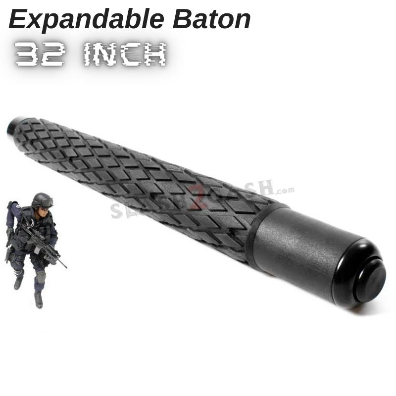 Expandable Baton Metal Police Stick w/ Sheath - 32" Inch SD-Baton - Tophatter Daily Deals