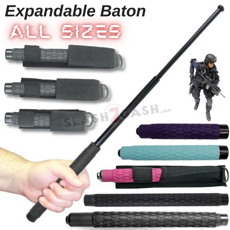 Expandable Baton Police Grade W/Sheath - Asst. colors/sizes 16 21 26 29 32 SD-Baton - Tophatter Daily Deals