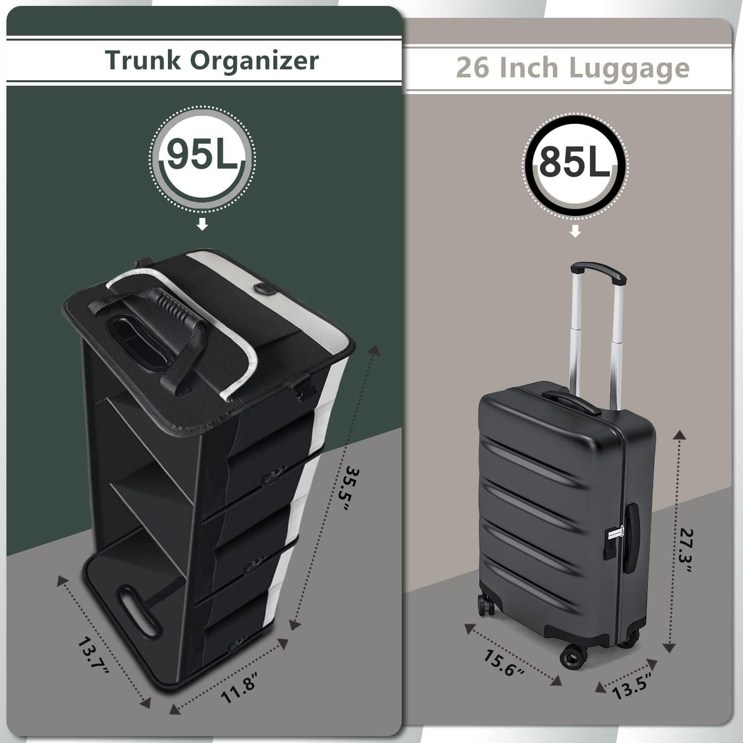 Car Boot Organiser - Heavy Duty Collapsible Foldable Tidy Pocket Storage Car Accessories - Tophatter Daily Deals