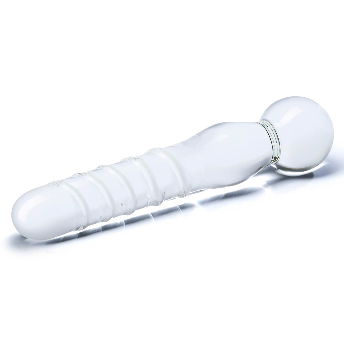 Glas 8 Inch Joystick Clear Glass Dildo Spiral and Bulbous Ends Hypoallergenic Sex Toy > Glass > Dildos - Tophatter Daily Deals