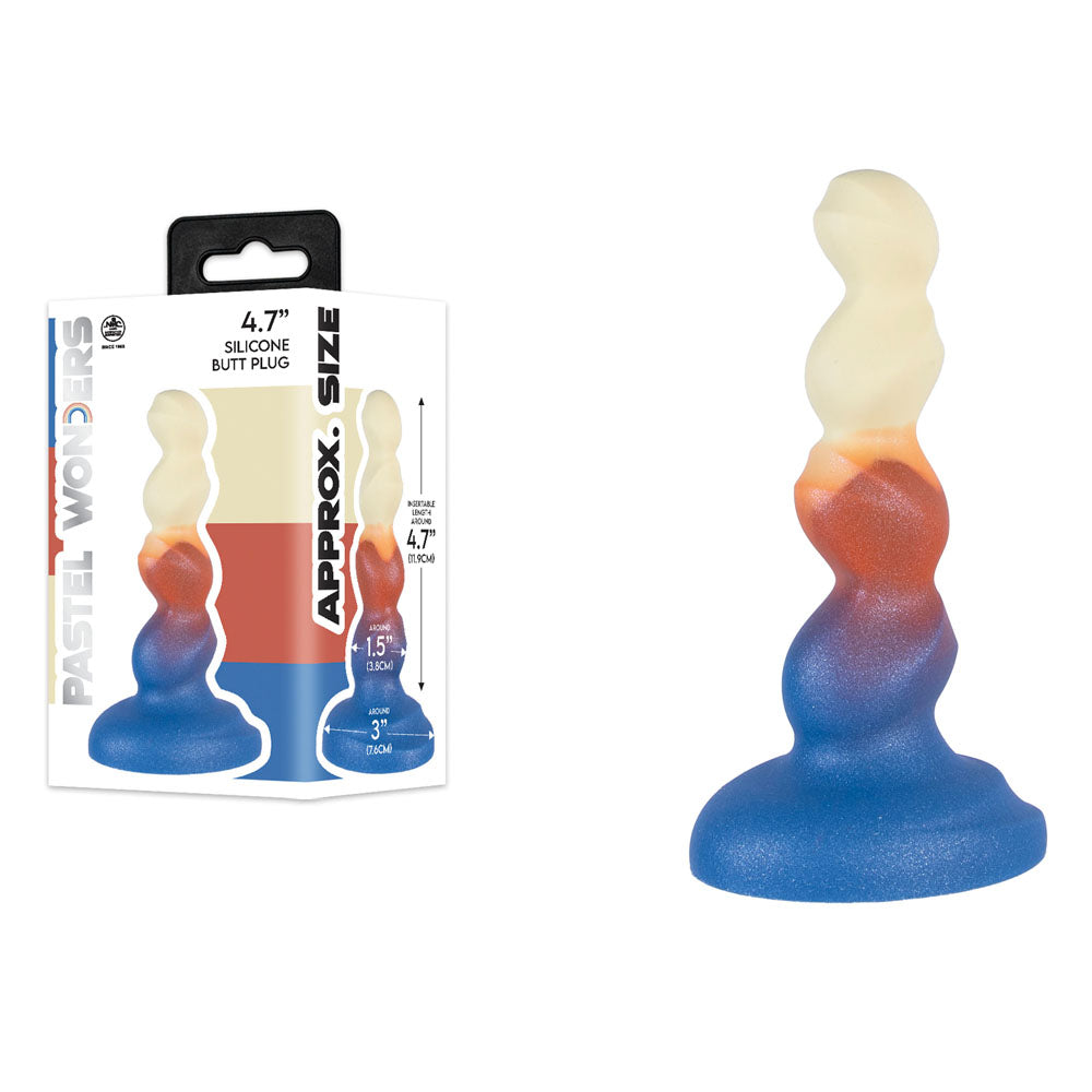 Pastel Wonders Silicone Butt Plug – 11.9 cm Sculpted Triple-Bulb Design > Anal Range > Butt Plugs - Tophatter Daily Deals