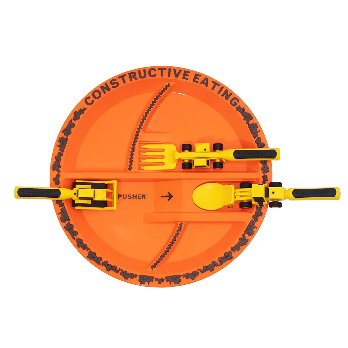 Construction Plate Set Orange plate set - Tophatter Daily Deals