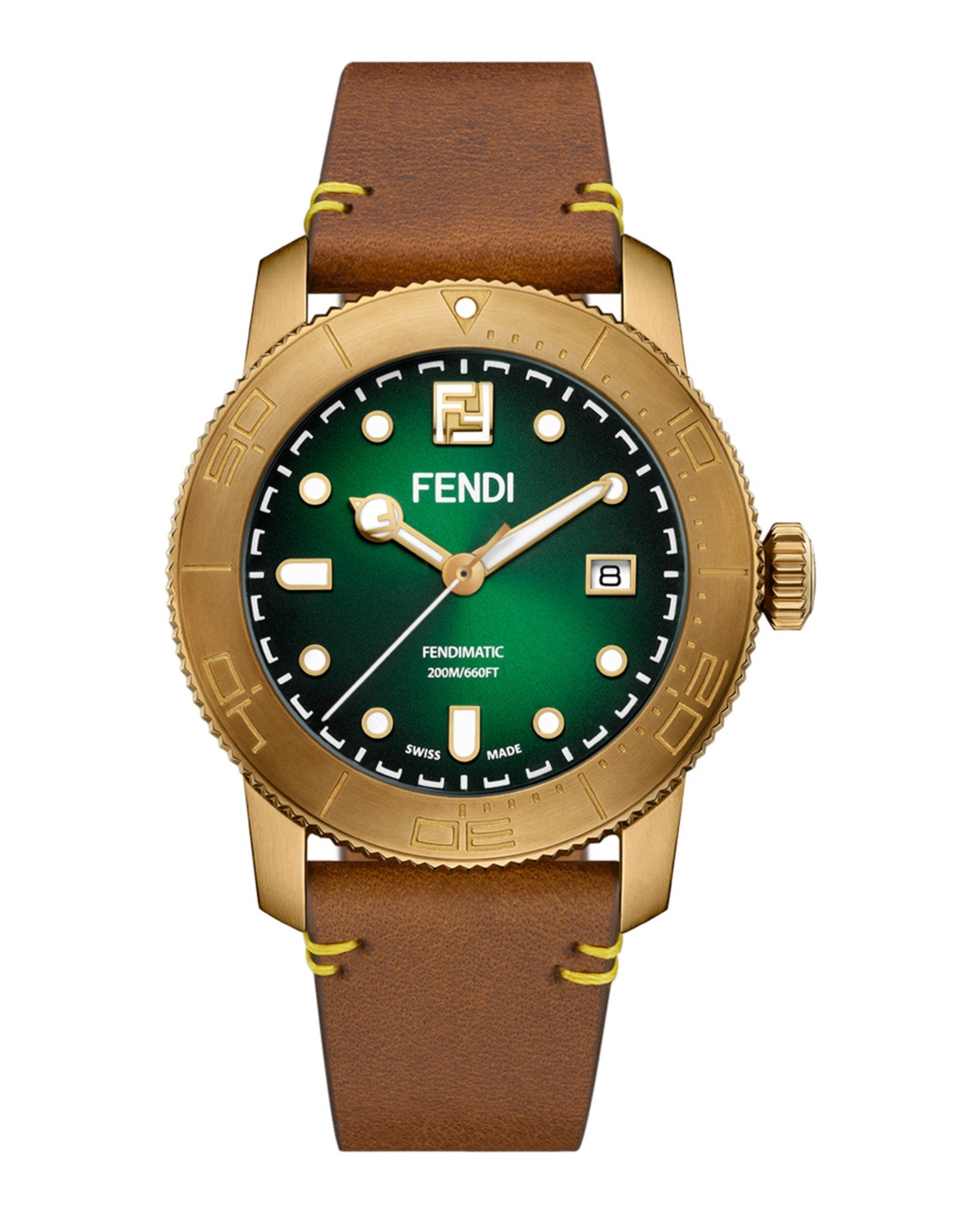 Fendi Aqua Automatic Diver Watch Bronze Watches - Tophatter Daily Deals