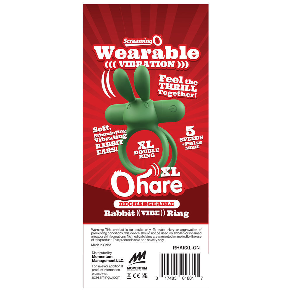 Ohare XL (Black | Blue | Green) – Rechargeable Large Rabbit Vibrator > Cock Ring > Vibrating - Tophatter Daily Deals