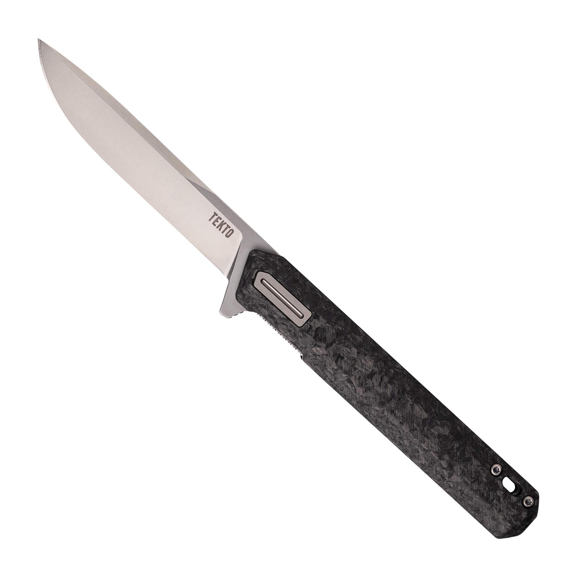 Tekto Knives F2 Bravo - Folding Knife - Forged Carbon Fiber - Satin D2 Steel Blade Folding Knives - Tophatter Daily Deals