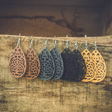 Set of Four Beautiful Carved Wood Earrings Earrings - Tophatter Daily Deals