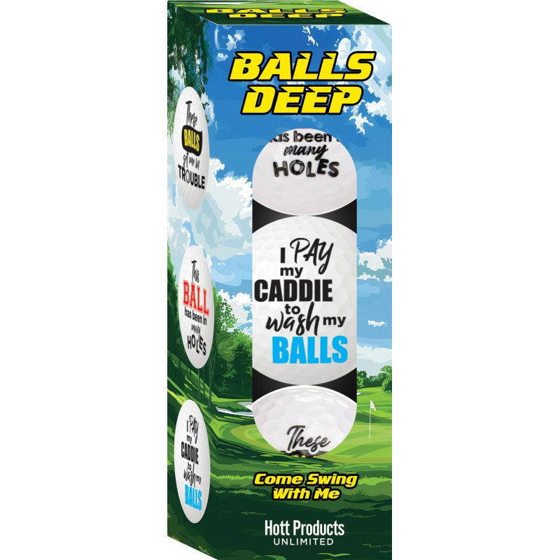 Balls Deep Novelty Golf Balls – Set of 3 Humorous Golf Ball Set > Novelties > Gag Gifts - Tophatter Daily Deals