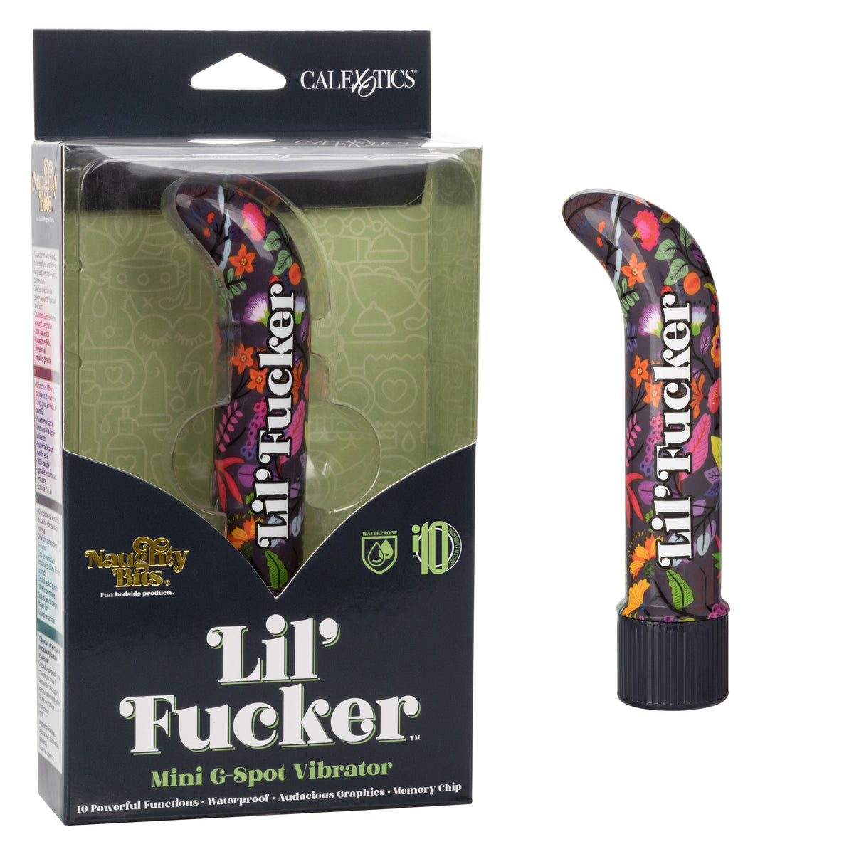 Naughty Bits Lil' Fucker Mini G-Spot Vibrator 4.25 Inch Waterproof with Floral Design > Vibrators > Mini Vibrators - Tophatter Daily Deals