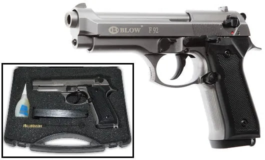 Blow V92F 9MM Blank Firing Gun Fume Finish Starter Pistol - Tophatter Daily Deals
