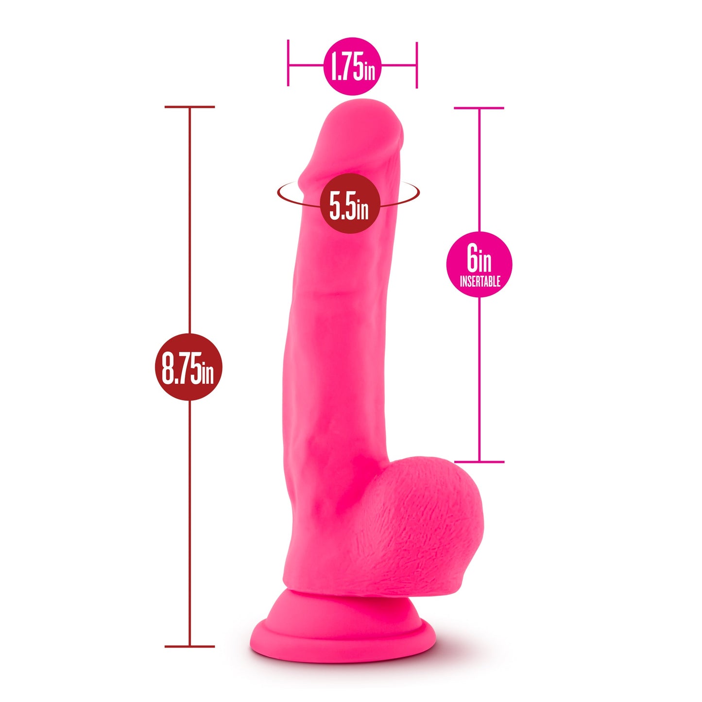 Ruse Shimmy Hot Pink Dong 6 Inch Insertable Pleasure Toy > Dildos > Realistic Dildos - Tophatter Daily Deals