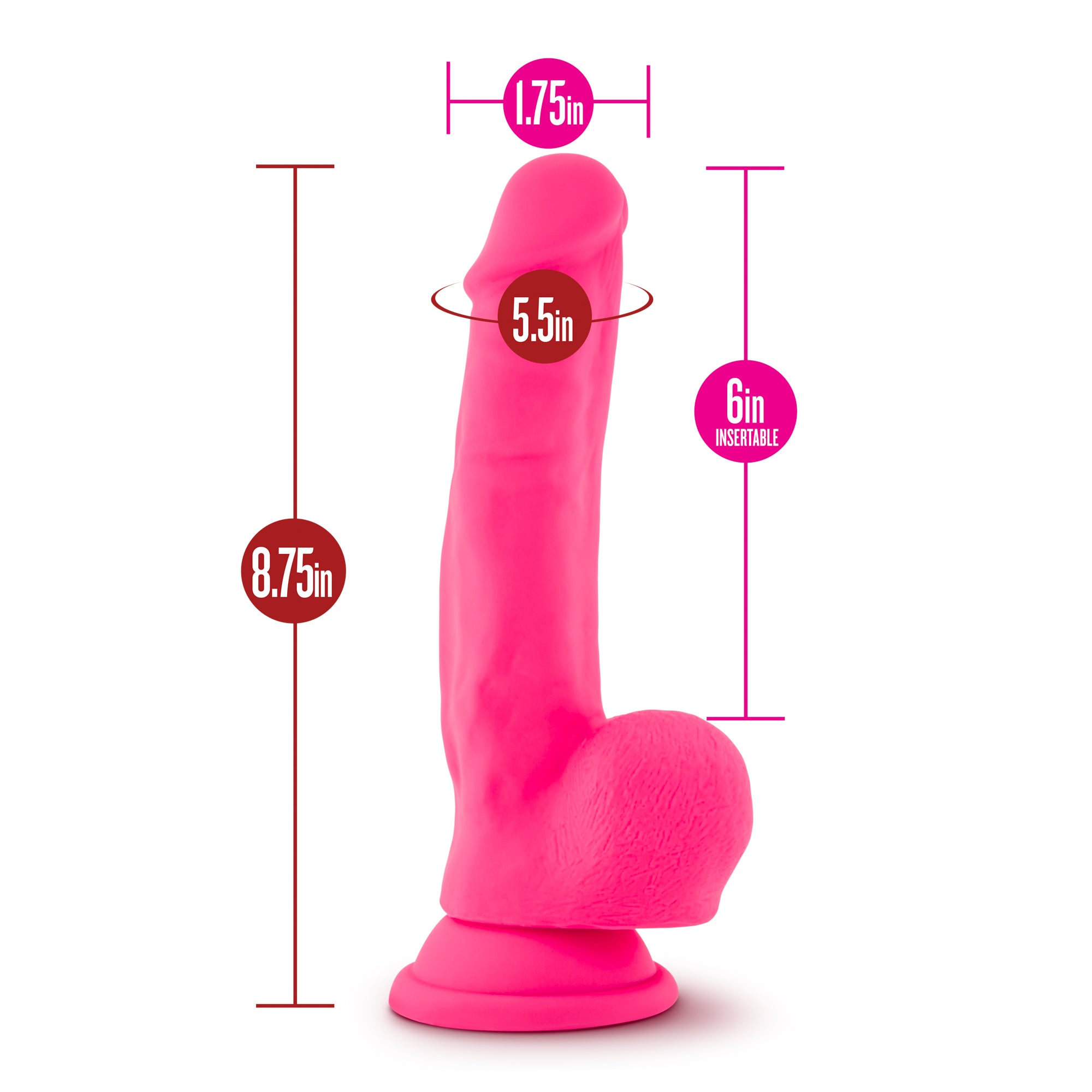 Ruse Shimmy Hot Pink Dong 6 Inch Insertable Pleasure Toy > Dildos > Realistic Dildos - Tophatter Daily Deals