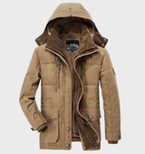Waterproof Cozy Men's Winter Jacket - Hip Fleece Lined Khaki - Tophatter Daily Deals
