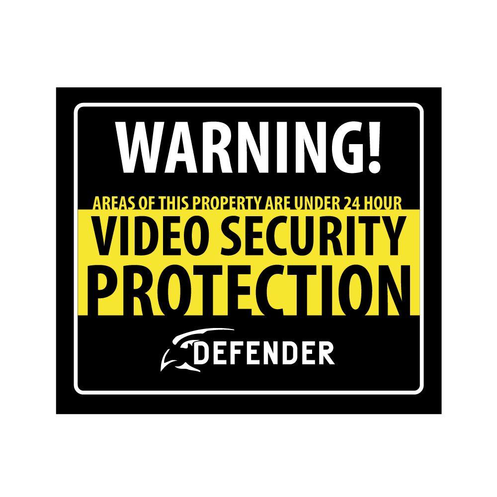 Defender Indoor Video Security System Warning Sign w/Stickers Decal - Tophatter Daily Deals