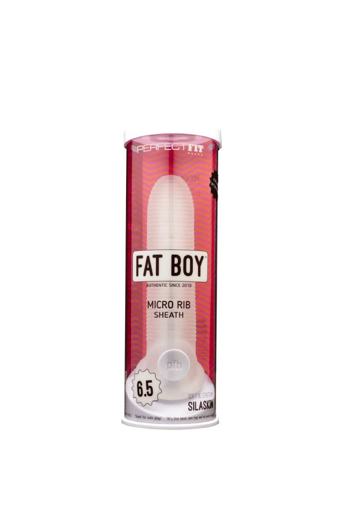 Perfect Fit - Fat Boy - Fat Boy Micro Rib 6.5" Penis Sheath - Clear Sex Toy - Tophatter Daily Deals