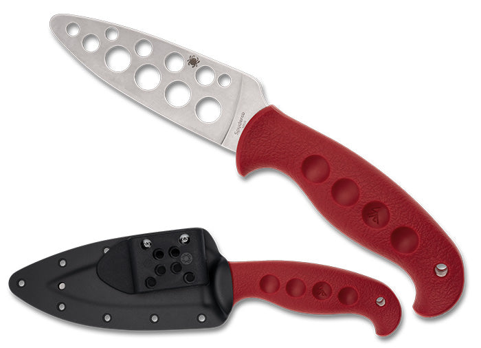 Spyderco Temperance Trainer - Fixed Blade - 420J2 Steel - Red FRN Handle - FB05TRD Fixed Blade - Tophatter Daily Deals