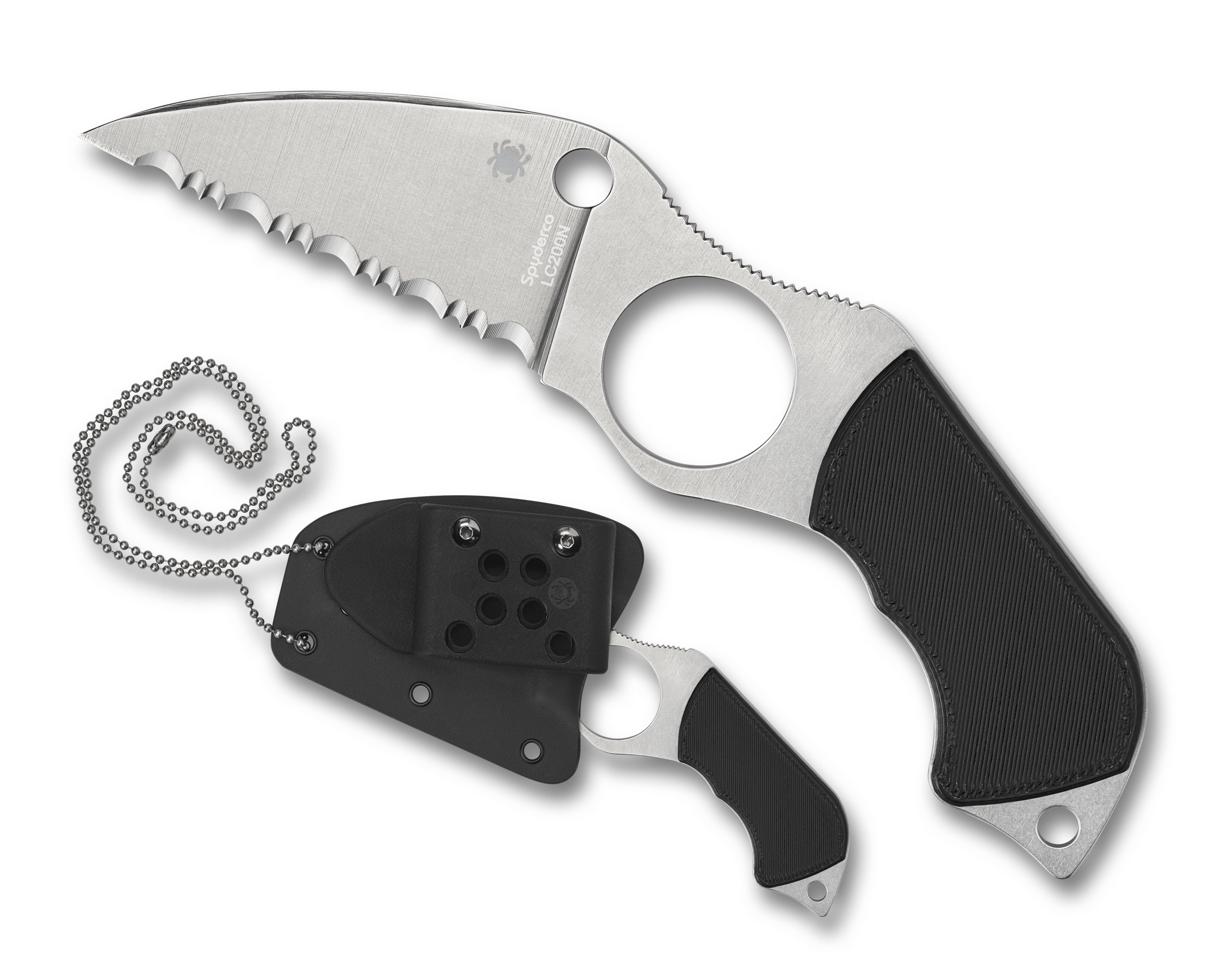Spyderco Swick 6 - Serrated Edge LC200N Steel - Black G10 Handle - FB14S6 Knives - Tophatter Daily Deals