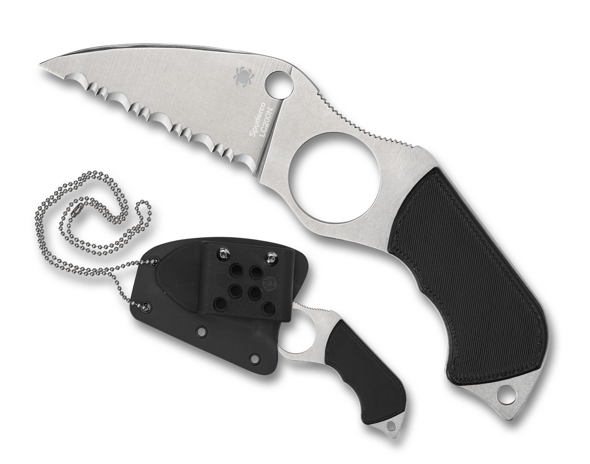 Spyderco Swick 6 - Serrated Edge LC200N Steel - Black G10 Handle - FB14S6 Knives - Tophatter Daily Deals