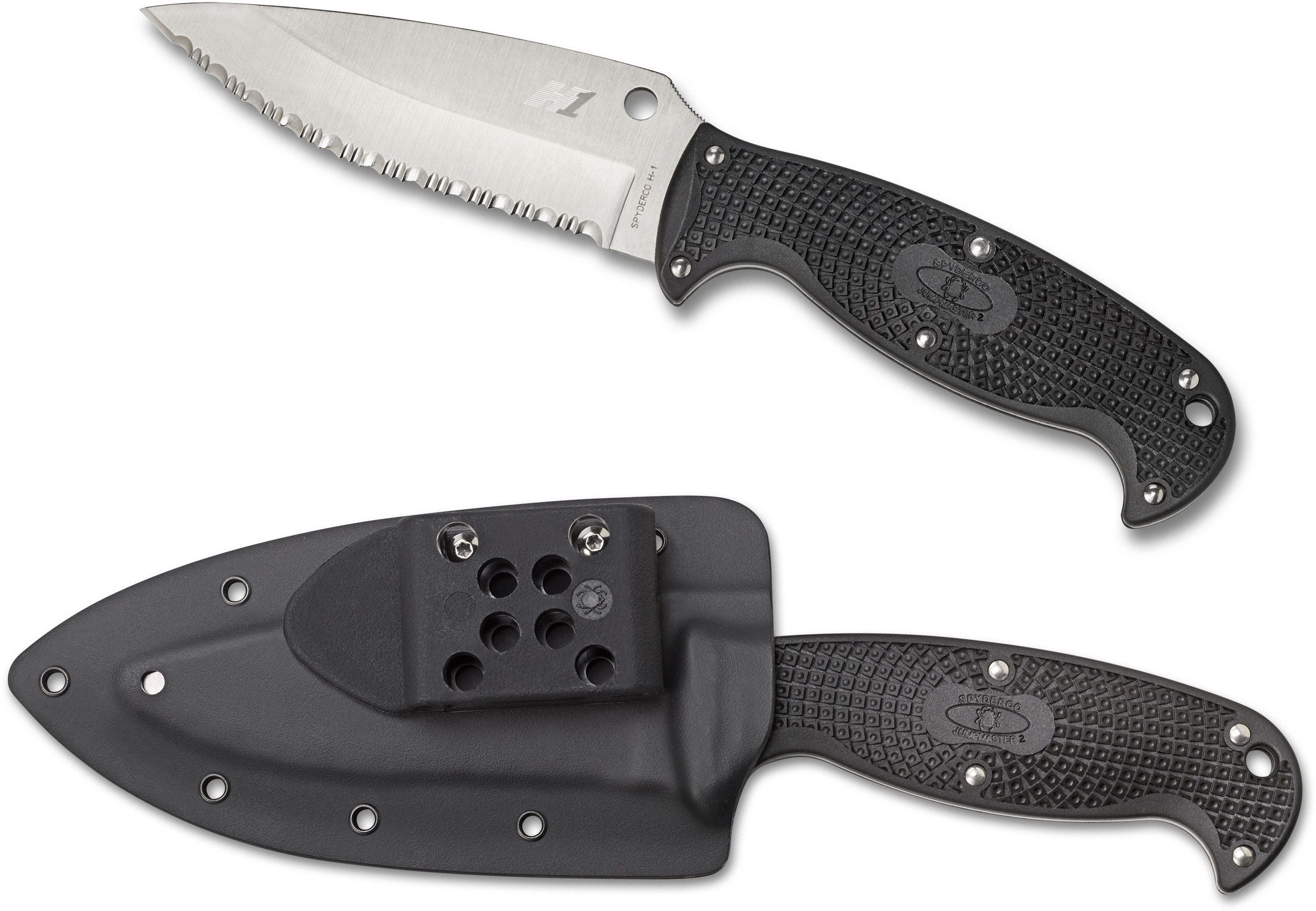 Spyderco Jumpmaster 2 - Fixed Blade - Black FRN G10 - H2 Steel - FB24SBK2 Fixed Blade - Tophatter Daily Deals