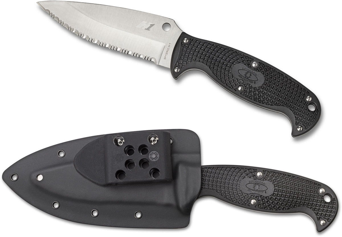 Spyderco Jumpmaster 2 - Fixed Blade - Black FRN G10 - H2 Steel - FB24SBK2 Fixed Blade - Tophatter Daily Deals