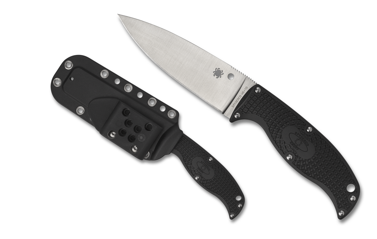Spyderco Enuff 2 - Plain Edge VG-10 Steel - Black FRN Handle - FB31PBK2 Knives - Tophatter Daily Deals