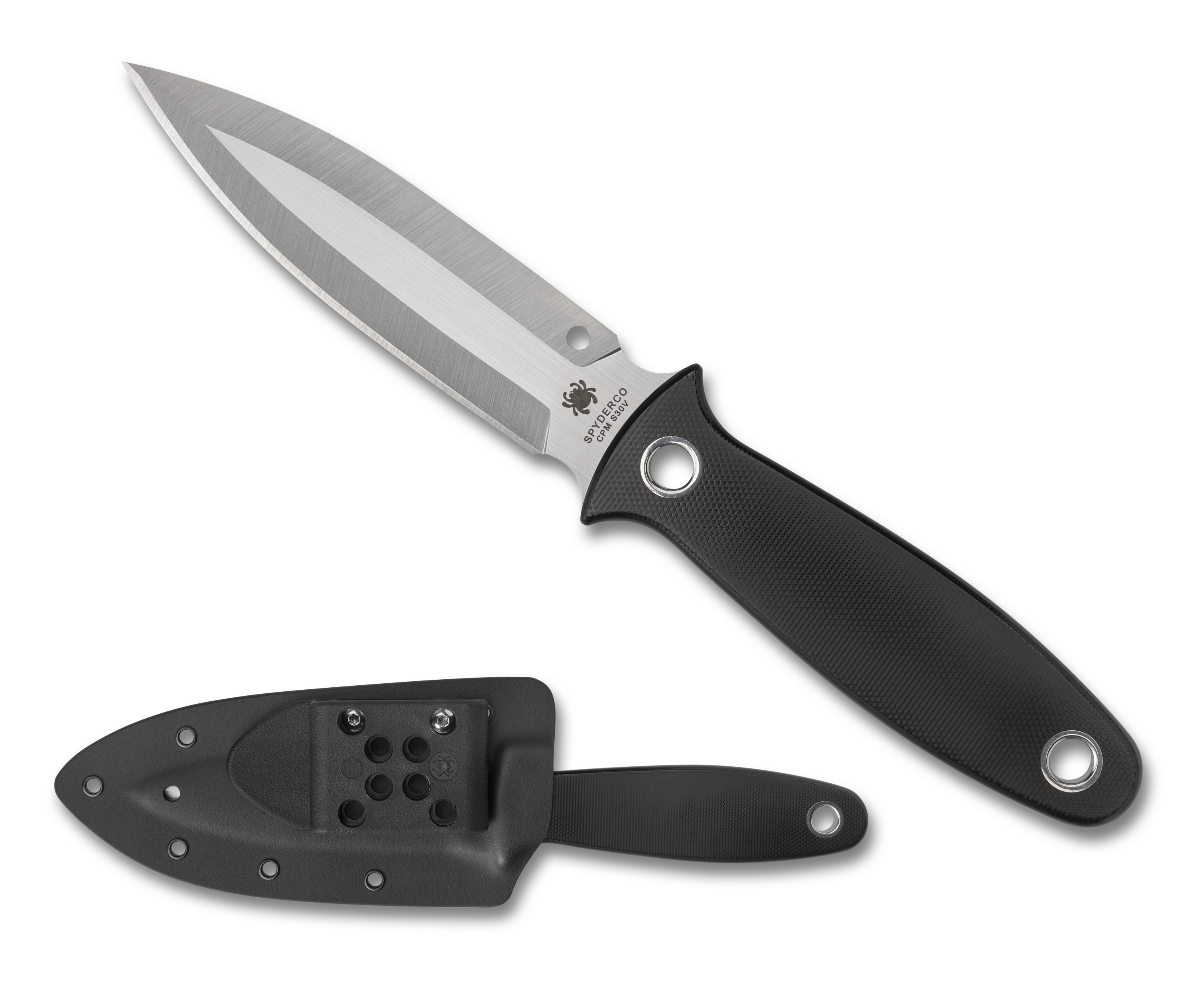 Spyderco Nightstick - Fixed Blade - CPM-S30V - Boltaron Sheath - FB47GP Fixed Blade - Tophatter Daily Deals