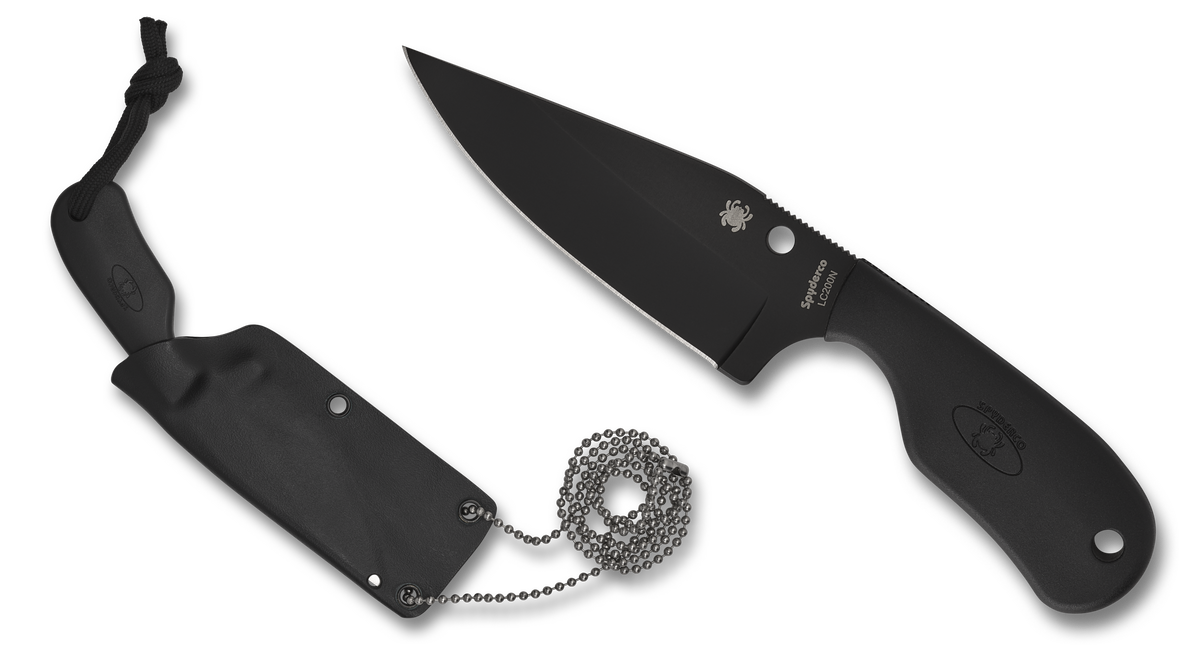 Spyderco Subway Bowie - Fixed Blade - Black LC200N Blade - Black FRN Handle - FB48PBBK Fixed Blade - Tophatter Daily Deals