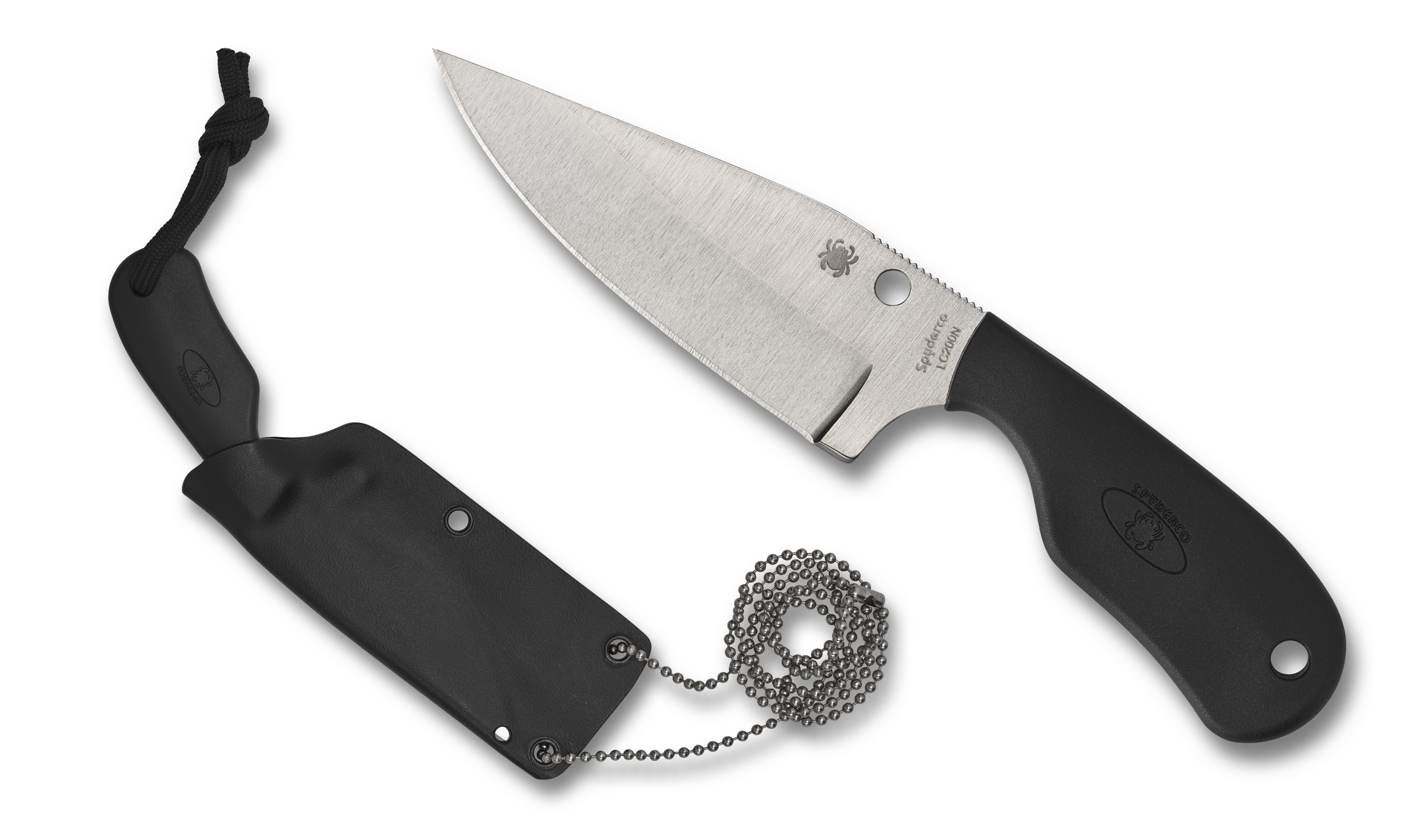 Spyderco Subway Bowie - Fixed Blade - Satin LC200N Steel - Black FRN Handle - FB48PBK Fixed Blade - Tophatter Daily Deals